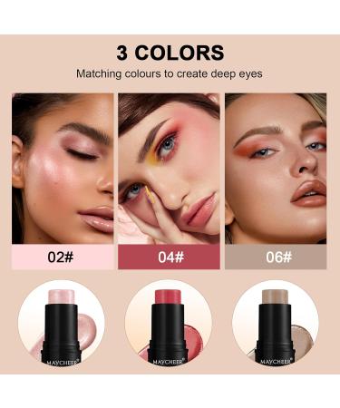 Buy 2024 Cream Contour Stick Makeup Set - Blush Bronzer & Highlighter Sticks | Long Lasting Natural Makeup for Beginners | Fast International Shipping - Buy Online on GoSupps.com