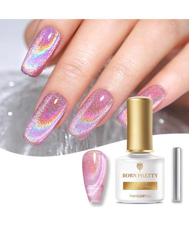 BORN PRETTY 9D Cat Magnetic Gel Nail Polish - Pink Holographic 7ML - Buy Online on GoSupps.com