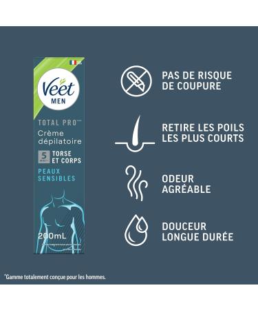 Veet Men Hair Removal Cream for Sensitive Skin 200 ml - Buy Online on GoSupps.com