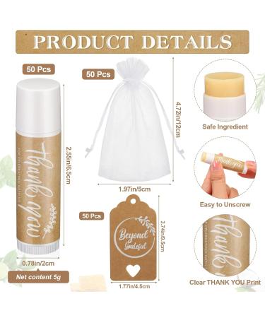 50 Set Thank You Lip Balm - Bulk Natural Mini Moisturizers Perfect for Baby Showers Weddings & Bridal Favors - Buy Online on GoSupps.com