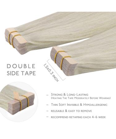 Salife Tape Extensions - 20Pcs 50g 24 Inch Gray Remy Invisible Skin Weft Hair Extensions - Buy Online on GoSupps.com