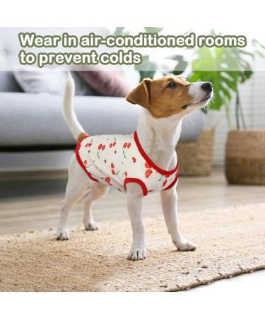Hjumarayan Small Dog Sweater - Soft Breathable Chihuahua Shirt | Ideal for Terriers & French Bulldogs - Cherry Red - Buy Online on GoSupps.com