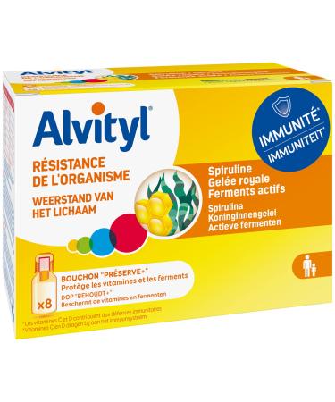 Alvityl - Resistance vials of the body - Spirulina, Royal Jelly, Active Ferments, Vitamins - Patented vial - 80 ml