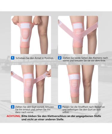 Kniebandage f r Frauen & M nner - 2 St ck kniest tzen mit verstellbaren Riemen & Anti-Rutsch-Silikon f r Sport Laufen Arthritis Gelenkschmerzen Bandverletzungen Meniskusriss Tendinitis (Rosa XL) - Buy Online on GoSupps.com