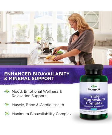 Swanson Triple Magnesium Complex 400 mg - 100 Capsules for Optimal Health - Buy Online on GoSupps.com