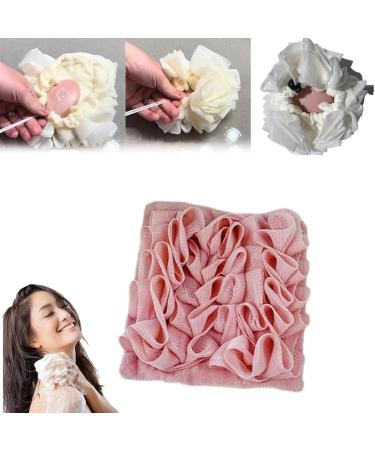 Loufee Sponge The Loufee Soft Loofah and Washcloth 2-in-1 Bath Loufee Sponge Loufee Bath Sponge Shower Scrubber for Body Exfoliating Bath Sponge(Pink)