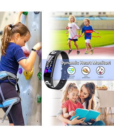 Hofit Kids Fitness Tracker Watch - Pedometer Heart Rate Monitor & Sleep Tracker IP68 Waterproof 2 Bracelets Ideal Gift for Boys & Girls - Black - Buy Online on GoSupps.com
