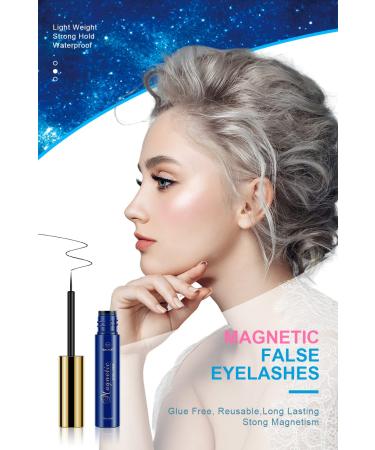 Magnetic Eyelashes with Eyeliner Set - 3D Natural Look, No Glue Needed (7 Pairs) - Buy Online on GoSupps.com