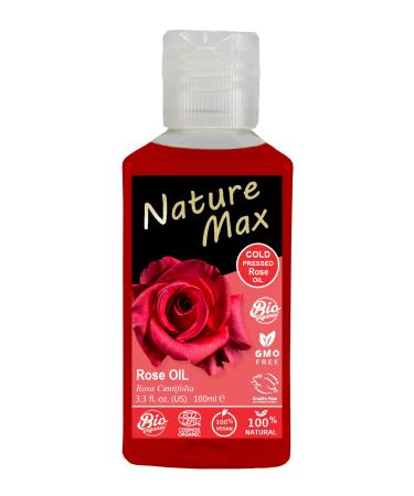 Nature Max Rose Oil Natural Undiluted Pure for Hair and Skin Care Cold Pressed Premium (3.38 oz / 100 ml)