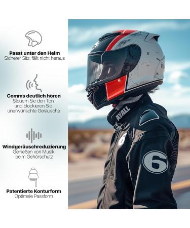 Reusable Ear Plugs for Motorcyclists - Wind Noise Reduction | 2 Pairs in 2 Sizes - Cool Black Hearing Protection - Buy Online on GoSupps.com
