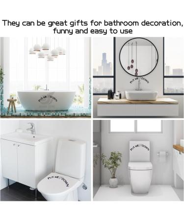 Set of 4 Black Funny 'Put Me Down' Toilet Seat Stickers - Bathroom Decor Decals - Buy Online on GoSupps.com