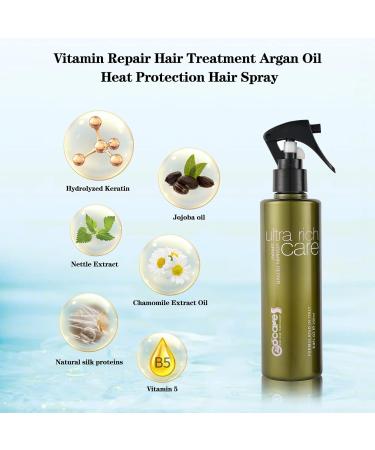 Bingocare Keratin Leave In Conditioner Spray - 1 Minute Hair Moisturizer with Argan Oil Vitamin B5 Serum Heat Protectant Perfume Mist for Anti-Frizz Strengthening 8.5 Fl Oz (Pack of 1) - Buy Online on GoSupps.com