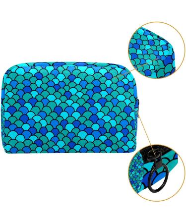 Royal Green Fish Scale Makeup Travel Case | Large Capacity Cosmetic Organizer Bag - Buy Online on GoSupps.com