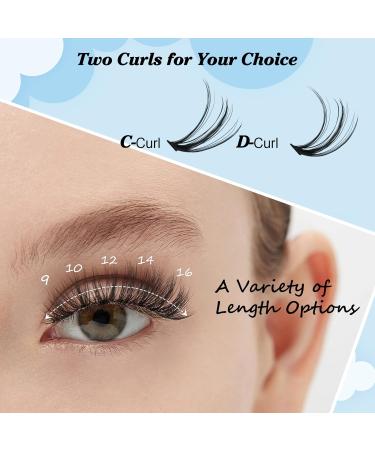 300 Pcs DIY Lash Extension Cluster Lashes | Volume Dramatic Look | Self Application at Home | Individual Lashes 9-16mm | C-Mix (30D C-9-16mix) - Buy Online on GoSupps.com