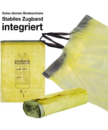 Bigdean Yellow Sacks - 10 Rolls of 90L HDPE Trash Bags (130 Pieces) - Ideal for Garbage Cans & Bins - Durable 15My Quality - Buy Online on GoSupps.com