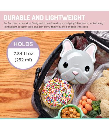 Melii 10200 French Bulldog Snack Storage Container - Grey Plastic Pet Food Storage for Dogs | Best International Shipping - Buy Online on GoSupps.com