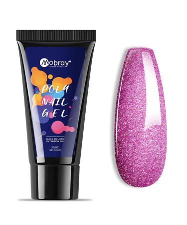 Mobray Poly Nail Gel Purple Glitter 60ML Grape Purple Extension Nail Gel Poly Tube Gel Natural Color Acrylic Enhancement Thickening Builder Nail Gel Nail Art Glitter Purple 159