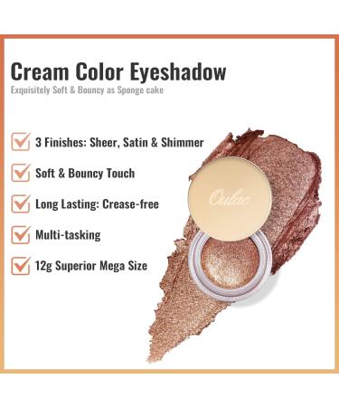 Oulac Glitter Eyeshadow Metallic Finish - High Impact Peachy Bronze | Waterproof Formula | Vegan | 12g (08) - Buy Online on GoSupps.com