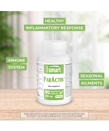 Supersmart ParActin 300mg - Immune Support & Inflammatory Response - 90 Vegetarian Capsules - Buy Online on GoSupps.com