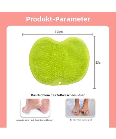Personal Cleaning Foot Washing Bath Brush - Silicone Massage Cleaner with Non-Slip Suction Cups | Green Shower Back Scrubber & Foot Massager for All Foot Types - Buy Online on GoSupps.com