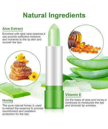 DTDR 2PCS Aloe Vera Color Changing Lip Balm - Long Lasting Moisturizer & Natural Lip Gloss - Green 2 Pack - Buy Online on GoSupps.com