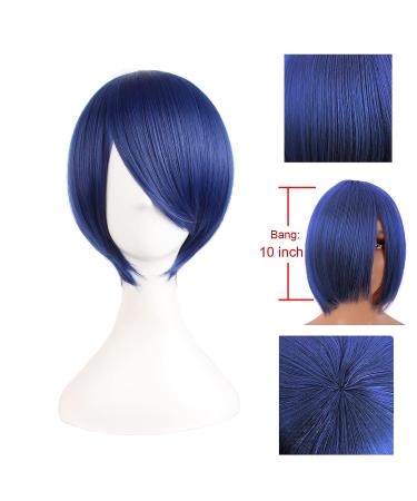 MapofBeauty 12 Short Straight Cosplay Wig (Mixed Blue) - Ideal for Parties and Costumes - Buy Online on GoSupps.com