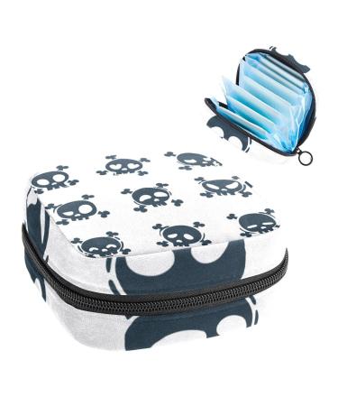 Women's bonds Storage pockets Stillpad Holder Skull Collection Portable Period Kit Bag Feminine product bag for women girls color2