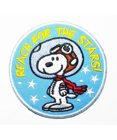 Beagle Dog Dream Dog On Space Cartoon Logo Patch Embroidered Sew Iron On Patches Badge Bags Hat Jeans Shoes T-Shirt Applique