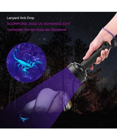 128 LEDs UV Flashlight with Protective Glasses - 395nm UV Light for Detecting Scorpions Pet Urine & Counterfeit Money - Buy Online on GoSupps.com