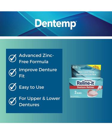 Dentemp Denture Reline Kit - Pack of 2 - Advanced Formula for Tightening Upper & Lower Dentures - Buy Online on GoSupps.com