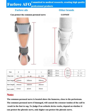 AFO Foot Drop Brace | Medical Ankle Foot Orthosis Support for Postural Correction (Left/M) - Buy Online on GoSupps.com