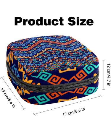 Menstruation Pad Bag with Zipper | Women's Napkin & Tampon Storage | South American Indian Pattern | Stylish & Functional Collection Bags for Women & Girls - Buy Online on GoSupps.com