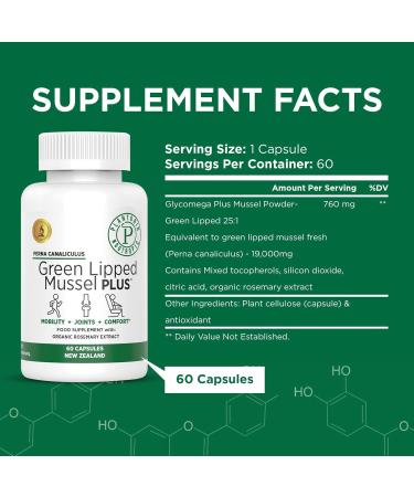 New Zealand - Green Lipped Mussel for Humans - Dried Freeze Perna Canaliculus with Omega 3 - Support Joint Mobility & Circulation - Non GMO & Gluten 60 Capsules 60 Count (Pack of 1) - Buy Online on GoSupps.com