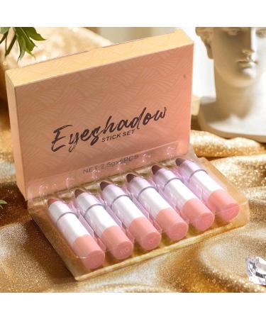 Eyeshadow Stick Shimmer Eyeshadow Stick 6 Colors Shimmer And Glitter Cosmetic Contour For Bridal Makeup Every Day At Night Eyeshadow For Makeup - Buy Online on GoSupps.com