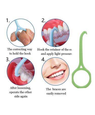 4-Pack Aligner Remover Tool with Retainer Case - Easy to Clean & Use | Invisible Braces Tooth Cleaning Oral Care Set - White, Green, Pink, Blue - Buy Online on GoSupps.com