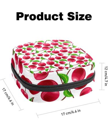 Red Cherry Menstrual Pad Bag with Zipper | Ladies Napkin Pouch & Tampons Collection Bag for Women & Girls - Shop Internationally - Buy Online on GoSupps.com