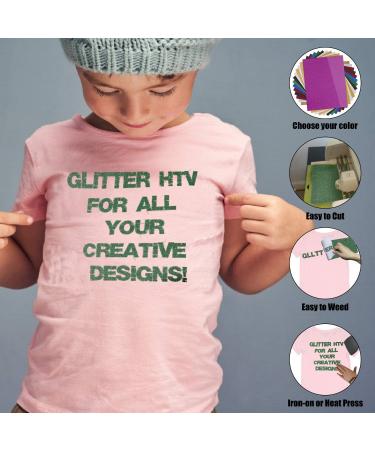 HTVRONT Glitter Heat Transfer Vinyl HTV Bundle - 13 Pack 12x10 Iron On Vinyl for T-Shirt - Easy to Cut & Press - 9 Assorted Colors with Teflon Sheet - Heat Press Vinyl Kit - Buy Online on GoSupps.com