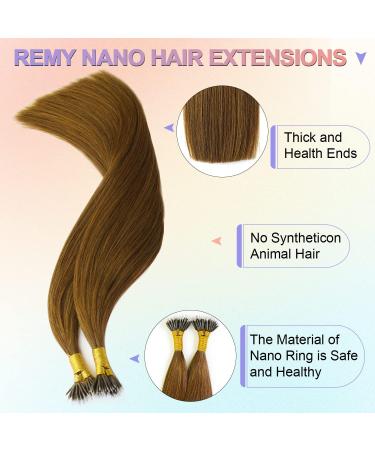 KOCONI 20 Nano Ring Hair Extensions - Real Human Hair, Remy Nano Beads, 50g - #6 Chestnut Brown - Buy Online on GoSupps.com