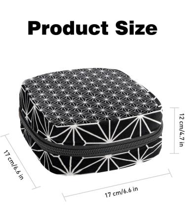 Buy Women's Bonds Storage Pockets Kit - Black & White Hexagonal Star Pattern - Portable Period Bag for Women & Girls - Buy Online on GoSupps.com