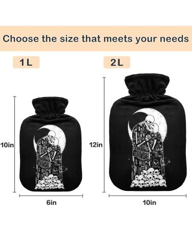 Naanle Kiss of Death Skull Hot Water Bottle - 2L Transparent Heating Bag for Pain Relief & Cold Therapy - Buy Online on GoSupps.com