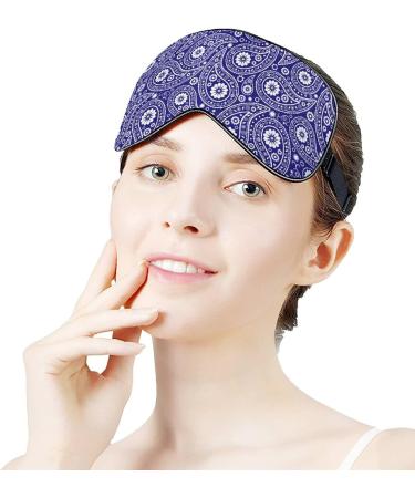 Blue Paisley Sleep Mask for Women | Adjustable Eye Shades & Comfortable Elastic Strap - Buy Online on GoSupps.com