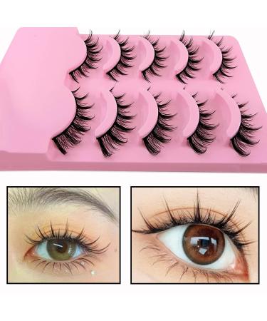 Cat Eye Manga Lashes - 15mm Natural Look Fake Eyelashes | 5 Pairs Faux Mink Anime Cosplay Lashes - Buy Online on GoSupps.com