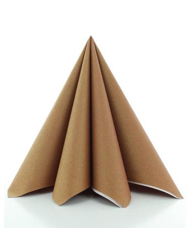 Sovie Linclass Airlaid napkins Bronze 50 pieces - high -quality disposable napkins 40 x 40 cm - tearproof suction -strong & shaped - napkins ideal for wedding & parties