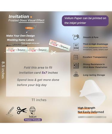 Thick Translucent Vellum Paper  Oplymio 90 Sheets 167GSM 8.5 x 11 inches Printable Vellum Paper for Invitations  Wedding  Junk Journal  Planner - Buy Online on GoSupps.com