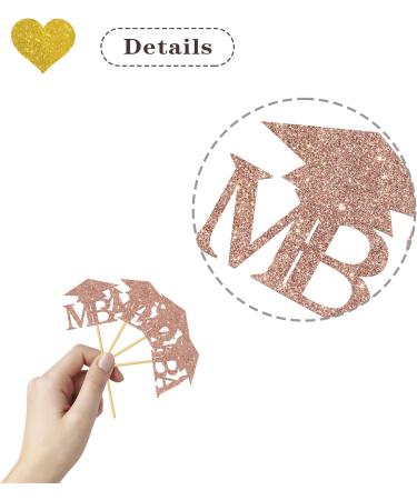 MonMon & Craft Congrats MBA Cupcake Toppers/MBA Graduation Cupcake Decor/Congrats Grad Cupcake Toppers/MAB Graduation Party Cupcake Decorations/Rose Gold Glitter 24 Pcs - Buy Online on GoSupps.com