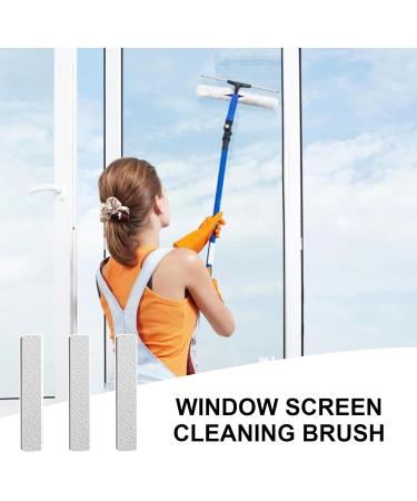 Buerfu Window Screen Cleaner Brush 4-in-1 Cleaning Brush For Window Screen Wet And Dry Dual-Use Window Cleaner Tool Pet Hair Brush Door Window Broove Clean Sponge Refill Pack 3 Pieces - Buy Online on GoSupps.com