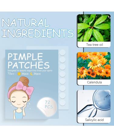 72 Invisible Hydrocolloid Acne Patches - Effective Anti-Acne Treatment for All Skin Types - Buy Online on GoSupps.com