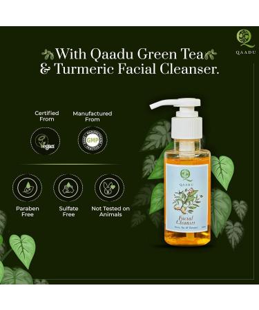 Buy Vegan Green Tea Facial Wash | Turmeric & Vitamins A & E | Mild Cleansing for All Skin Types | 100ml | Refreshing Face Cleanser - International Shipping Available - Buy Online on GoSupps.com