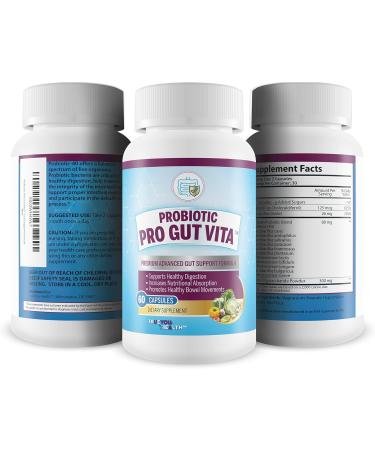 Probiotic Pro Gut Vita - Gut Health Support Probiotic & Vitamin Formula - Promote Healthy Digestion Nutrient Absorption Bowel Movements - Help Improve Gut Microbiome for Additional Health Benefits - Buy Online on GoSupps.com