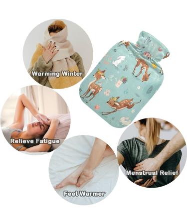 Buy Naanle Floral Deer Hot Water Bottle - 1L for Hot & Cold Therapy | Pain Relief & Warmth for Bed Hands & Feet - International Shipping Available - Buy Online on GoSupps.com